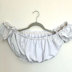 Lavish White Off-Shoulder Crop Top